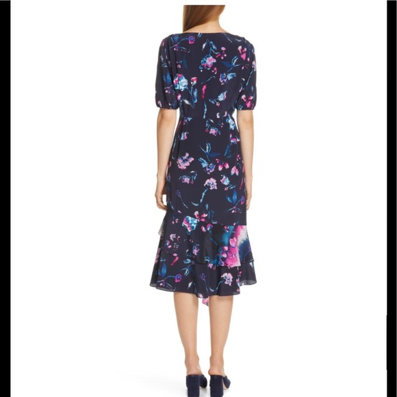 NWT TANYA TAYLOR Estrella Print Silk Midi Dress - Picture 2 of 14